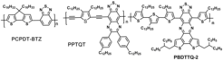 Figure 1: Conjugated copolymers with thiadiazoloquinoxalines PPTQT and PBDTTQ-2